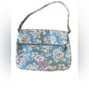 Cath Kidston Oil Cloth Flap Over Handbag Blue White Floral Single Strap Handbag